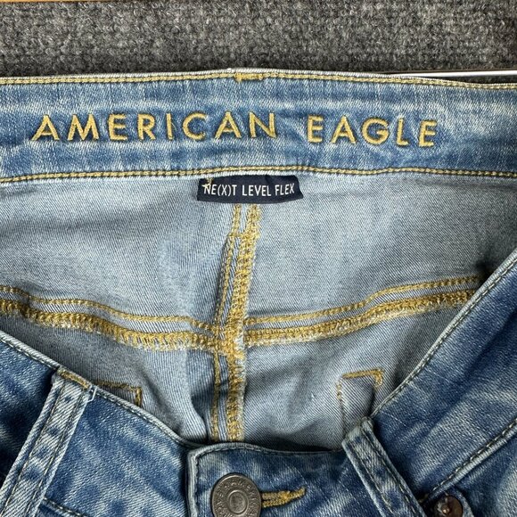 American Eagle Jeans Mens 31 Next Level Flex Cotton Stretch Pockets Tapered Leg - Picture 4 of 7